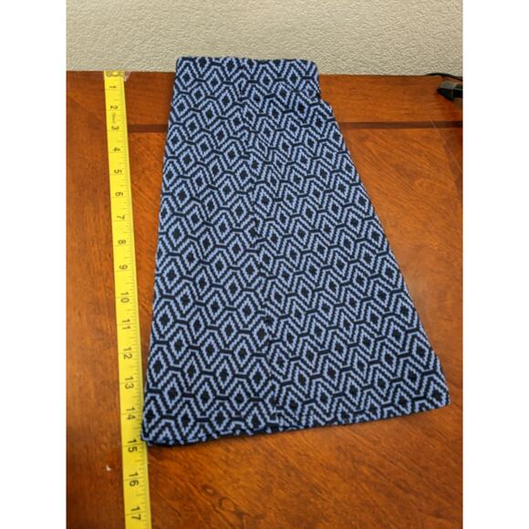Zara Trafaluc Short ALine Skirt Small Navy Geometric Pleated Micro‎ Mini Flowy - Picture 6 of 9
